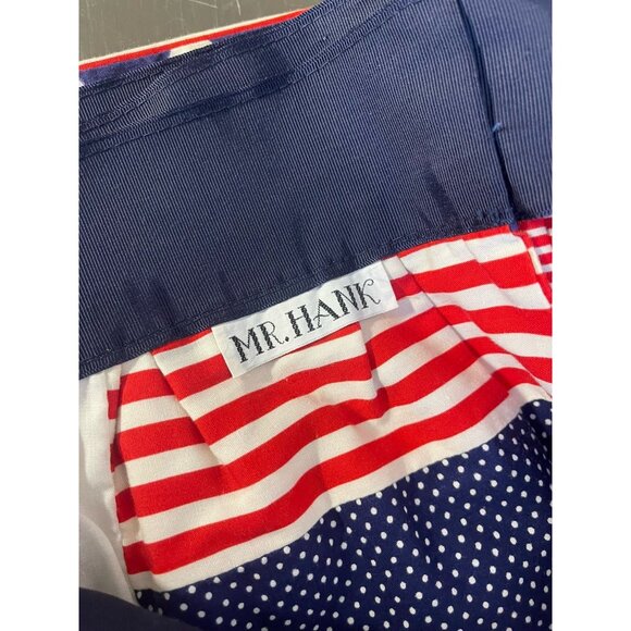 Vtg Mr HANK 70’s Patchwork Red White Blue Stripes Polka Dot Maxi Skirt OS - Picture 4 of 6